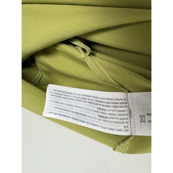 Abercrombie & Fitch L Green Satin Angel Flutter Sleeve Wedding Guest Maxi Dress - Picture 13 of 13